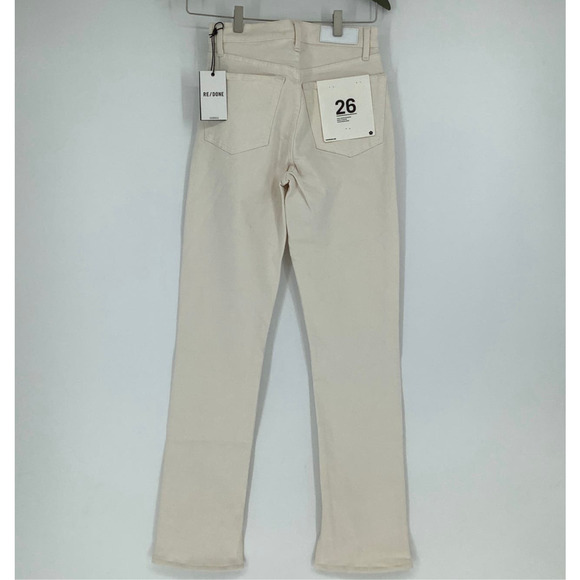 NEW RE/DONE Size 26 70s High Rise Skinny Boot Cut Vintage White Jeans $295 I10-7 - Picture 3 of 10